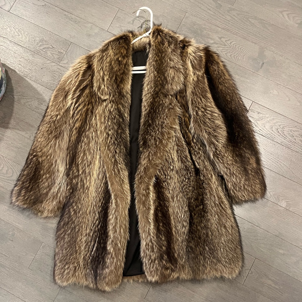 Raccoon Fur Long Jacket